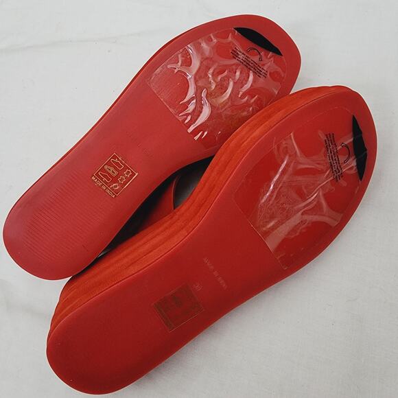 NEW Free People Haven Red Leather Thong Platform Sandal in Flame Red - Picture 7 of 14